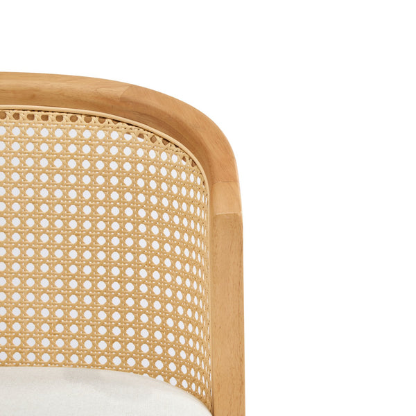 English Elm Christopher Knight Home® - Tatti Plush Padded Counter Stool Set of 2 with Rattan-Accented Curved Back and Wood Frame, Cozy Beige,Natural N775P271407N