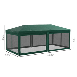 English Elm Outsunny 10' X 20' Party Tent With Removable Sidewalls - Elegant Gazebo For Outdoor Events & Bbqs W2225P174217-GIGA