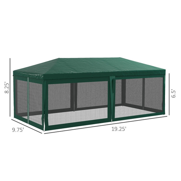 English Elm Outsunny 10' X 20' Party Tent With Removable Sidewalls - Elegant Gazebo For Outdoor Events & Bbqs W2225P174217-GIGA