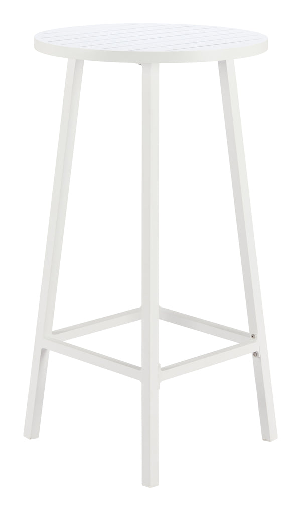 Zuo Modern Ren Bar Table White - Stylish Powdercoated Aluminum Design For Outdoor Use, Events & Hospitality White Aluminum 704150-zuo-modern