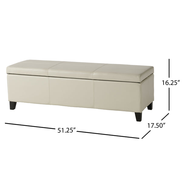 English Elm Upholstered Storage Ottoman with Solid Wood Legs Wide Hinged Bench for Living Rooms N757P414088I