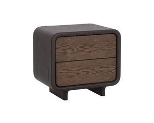 Sunpan KOA Nightstand - Stylish Two-Tone Storage Solution with Oak Drawers & Charcoal Frame for Any Décor 112330