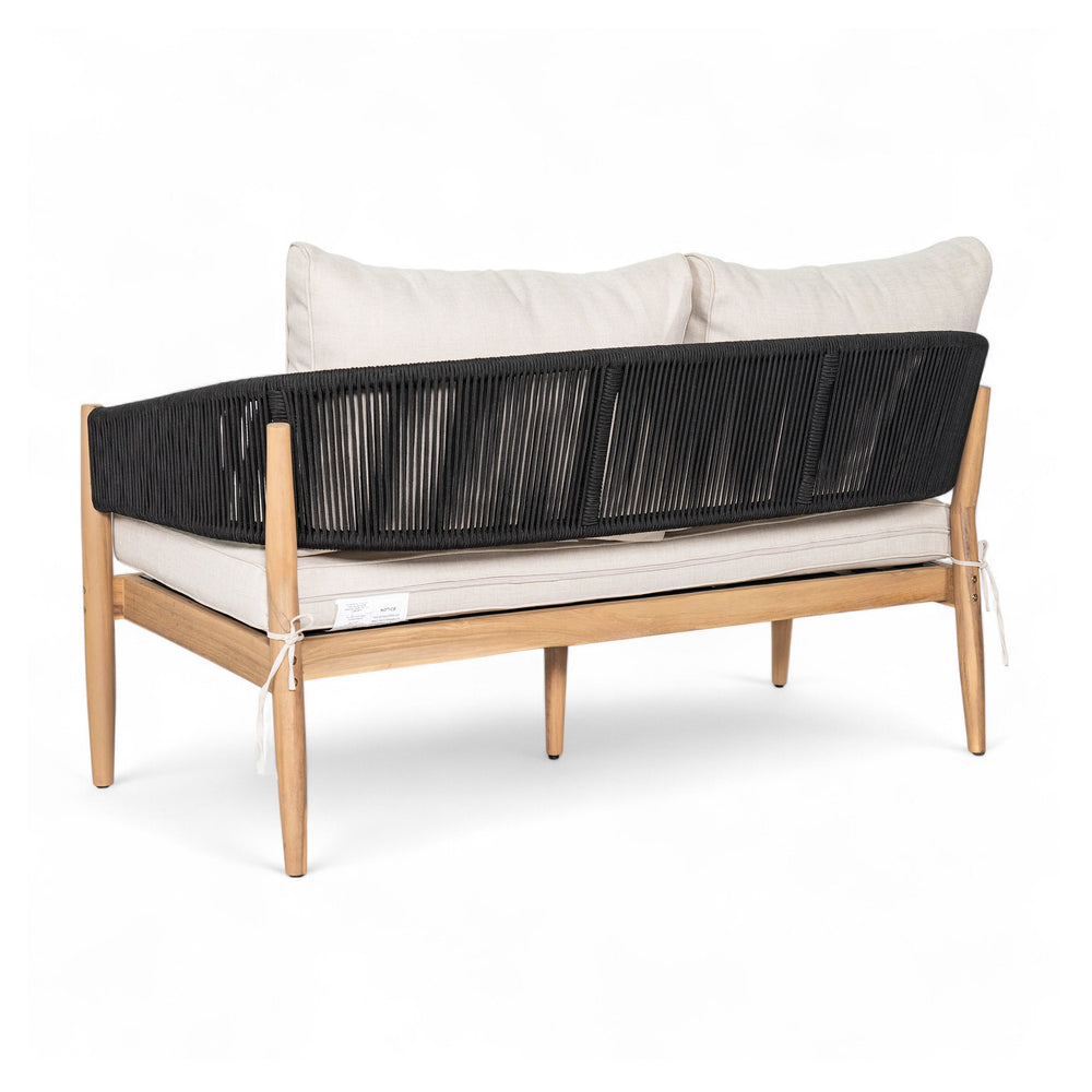 English Elm Christopher Knight Home® - Verona Outdoor Acacia Wood Loveseat With Beige Cushion & Black Rope Accents For Stylish Patios N775P309257B