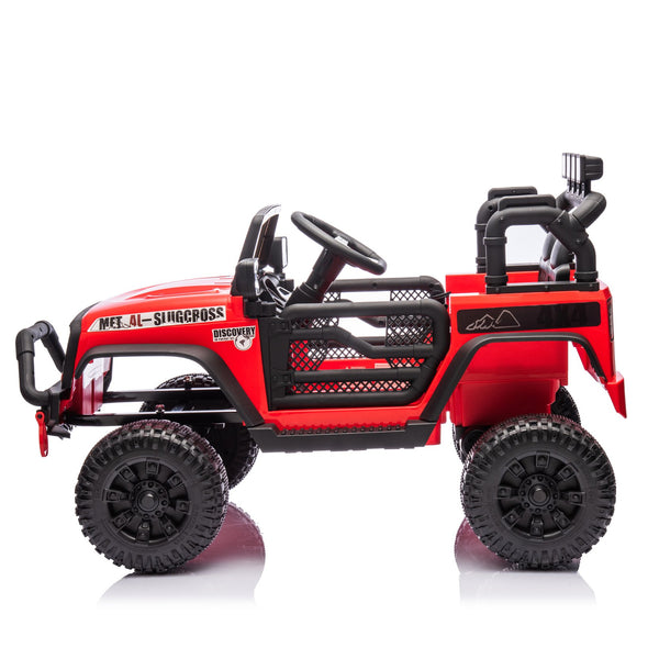 English Elm 24v Kids Electric Ride on Car with Parental Remote Dual Motors and Four Wheel Suspension Red W1578P208319