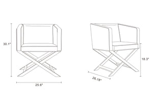 English Elm Hollywood Vegan Leather Accent Armchair with Polished Chrome X-Base, High-Density Padding, 300lb Capacity Orange B365P398417
