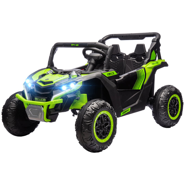 English Elm Aosom 12v Electric Kids Ride on Utv with Remote Control Suspension and Music System Green W2225P229516