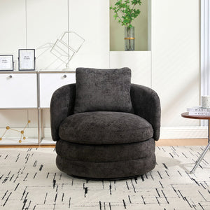 English Elm 30"w Chenille Barrel Swivel Accent Chair Cozy Cocoon Seat for Living Room Lounge W3118P384514