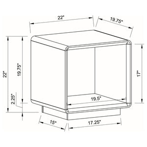 English Elm Fletcher High Gloss Lacquer End Table Open Shelf Modern Living Room Side Accent B062P447998