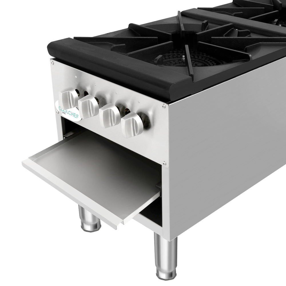 English Elm 160,000 Btu Dual Burner Commercial Gas Stock Pot Range for Professional Kitchens W3629P462151