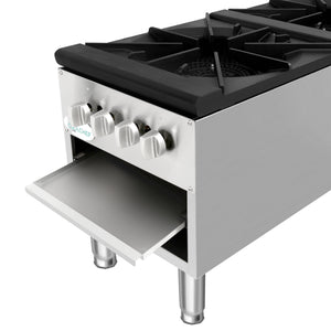 English Elm 160,000 Btu Dual Burner Commercial Gas Stock Pot Range for Professional Kitchens W3629P462151