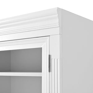 English Elm Topmax Shaker Pantry Cabinet with Drawers Power Outlet and Glass Doors SP000094AAK