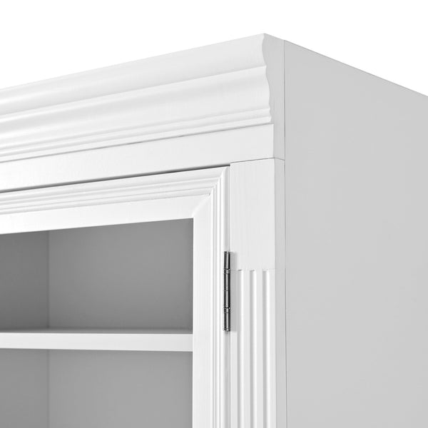 English Elm Topmax Shaker Pantry Cabinet with Drawers Power Outlet and Glass Doors SP000094AAK