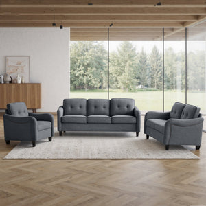 English Elm 3 Piece Living Room Sofa Set - Modern Comfort With Durable Upholstery, Perfect For Apartments & More! W680S00084