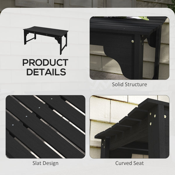 English Elm Outsunny Wooden Garden Bench - Stylish Backless Outdoor Seating For Porch, Patio & Poolside Comfort W2225P217568-GIGA