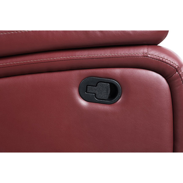 English Elm Elodie Red Faux Leather Motion Reclining Loveseat - Plush, Stylish Comfort For Cozy Living Spaces B062P354075
