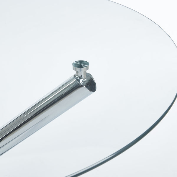 English Elm 1+4,5Pieces Modern Mid-Century Dining Set With Glass Top & Metal Legs For 4-6 People, Versatile Use! W234S00114