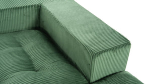 English Elm 101" Modular Cloud Sectional Corduroy Upholstered Sofa Reversible Chaise Living Room Green W1170S00055