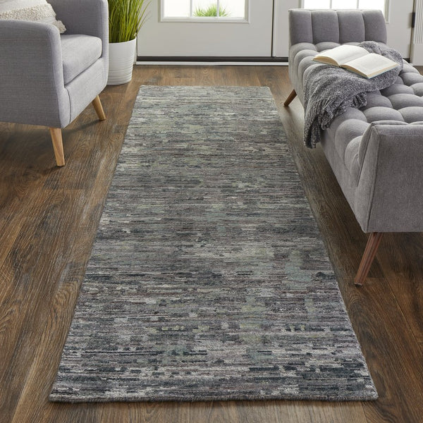 Feizy Rugs Conroe Hand-knotted Wool And Viscose Abstract Rug – Luxurious Modern Art For Your Home Décor Blue,Gray Wool,Viscose Cro6823fmlt000i68