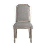 Homelegance By Top-Line Mayer Arched Linen and Wood Dining Chairs (Set of 2) Grey Rubberwood