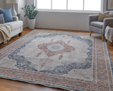 Feizy Rugs Marquette Polyester/Acrylic Machine Made Bohemian & Eclectic Rug Gray/Red/Blue 9'-6" x 12'-7"