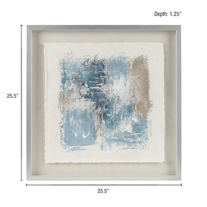 JLA Home Madison Park - Hand Painted Madison Park Abstract Framed Art on Rice Paper & Linen, Silver Frame, 28x34, Gallery-Ready Elegance MP95G-0307