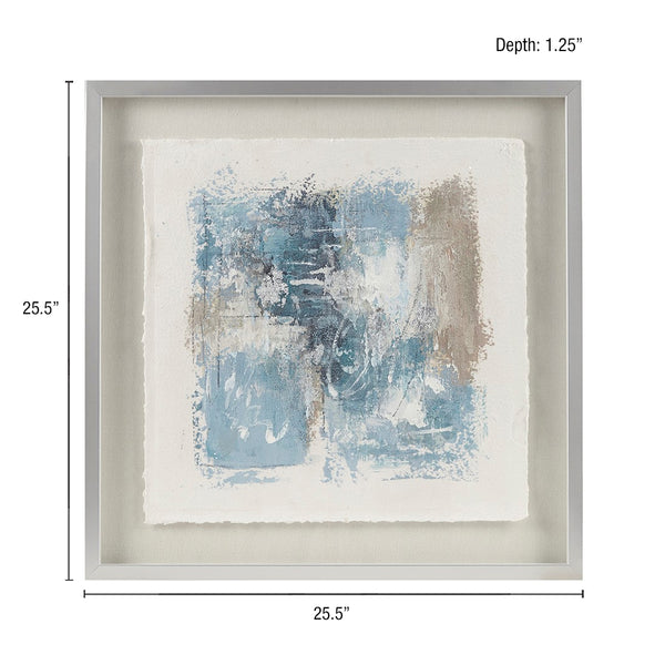 JLA Home Madison Park - Hand Painted Madison Park Abstract Framed Art on Rice Paper & Linen, Silver Frame, 28x34, Gallery-Ready Elegance MP95G-0307
