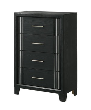 English Elm 1pc Contemporary Tall Chest with Faux Marble Top and Four Drawers for Elegant Bedroom Storage Charcoal 19.49 L x 34.25 W x 47.24 H B2741P330827