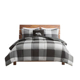 Woolrich Hudson Valley Cottage/Country Down Alternative Comforter Set WR10-3854 Grey/Black Buffalo Check