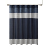 Madison Park Amherst Transitional Faux Silk Shower Curtain MP70-2206 Navy