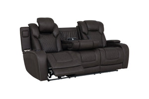 English Elm Wendell Power Reclining Sofa with Led Lighting Usb Charging and Microfiber Fabric B2726P435894