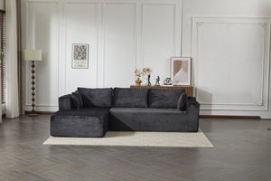 English Elm Compression Modular Sectional Couch With Soft Chaise, Versatile L-Shape Sofa For Cozy Living Spaces W3723S00001