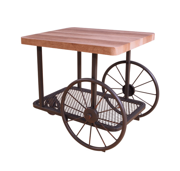 English Elm Francie Industrial Coffee Table with Diamond Mesh Shelf, Metal Wheels & Antique Gray Wood Finish Oak 30 L x 22 W x 7 H B2726P251279