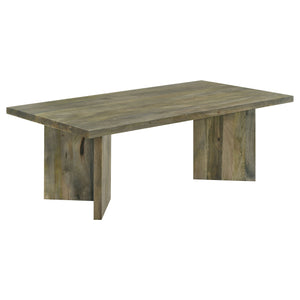 English Elm Neskowin Solid Mango Wood Living Room Coffee and End Table Set with Geometric Panels B062S01397