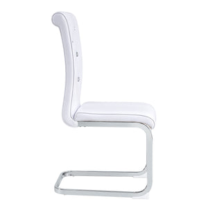 English Elm Set of 2 Glam Faux Alligator Pvc Dining Chairs with Crystal Buckle Bow Legs White W3875P371055