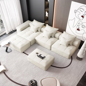 English Elm Modern Oversized Modular Sectional Sofa In Sparkling Chenille - Customizable 6-Piece Design, No Assembly! W1885S00073