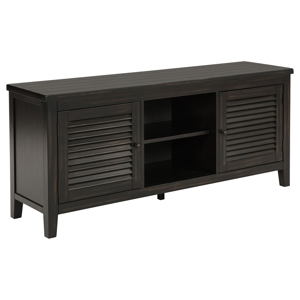 English Elm Sutter Mission Style Louvered Door Tv Stand Rustic Pine Console for Living Room B062P441044
