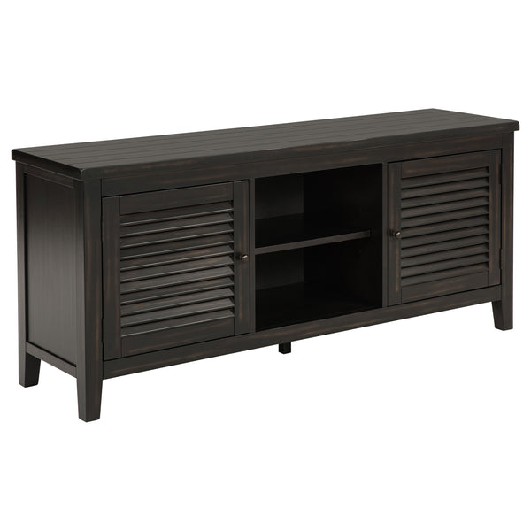English Elm Sutter Mission Style Louvered Door Tv Stand Rustic Pine Console for Living Room B062P441044