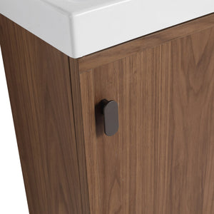 English Elm 18.5" Wall-Mounted Bathroom Vanity With Resin Sink, Soft-Close Door & Stylish Natural Walnut Finish W1972P362141