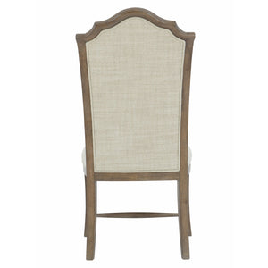 Bernhardt Bernhardt Rustic Patina Side Chair Peppercorn — Weathered White Oak, Button-Tufted, Casual Traditional Elegance 387561D