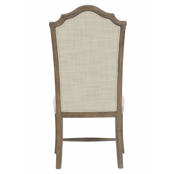 Bernhardt Bernhardt Rustic Patina Side Chair Peppercorn — Weathered White Oak, Button-Tufted, Casual Traditional Elegance 387561D
