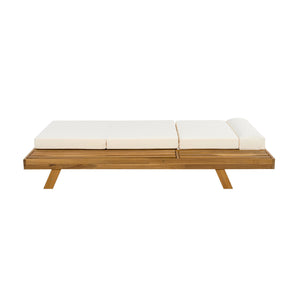 English Elm Christopher Knight Home® - Lounge Chaise Set With Adjustable Headrest, Acacia Wood Frame & Water-Resistant Cushions For Outdoors N770P253442T_N770P285267B