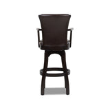 English Elm Williams 31In Swivel Bar Stool With Armrests, Vintage Brown Faux Leather