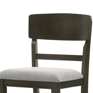 English Elm Kimberly Stackable Counter Stools Black Wood Frame Gray Upholstered Seat Set of 2 B056P416866