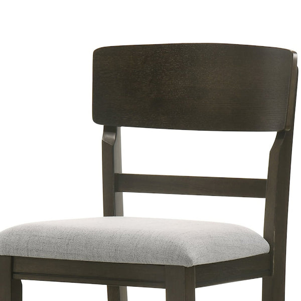 English Elm Kimberly Stackable Counter Stools Black Wood Frame Gray Upholstered Seat Set of 2 B056P416866