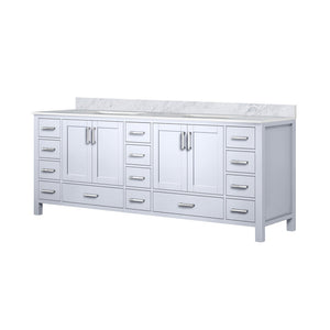 English Elm White Double Bath Vanity With Luxurious Carrara Marble Top - Elegant Storage & Soft-Close Design B2731P258965-GIGA
