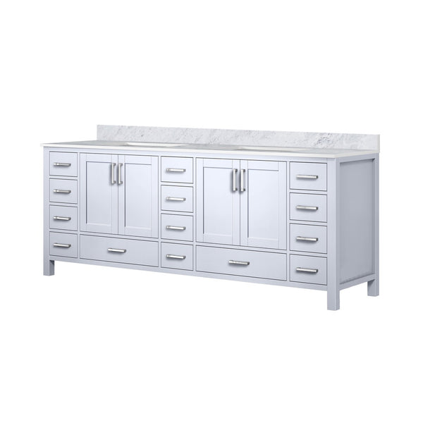 English Elm White Double Bath Vanity With Luxurious Carrara Marble Top - Elegant Storage & Soft-Close Design B2731P258965-GIGA