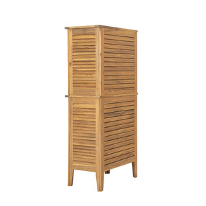 English Elm Christopher Knight Home® - Kedzie Teak Acacia Wood Cabinet with Slatted Coastal Farmhouse Design, Weather‑Resistant Storage (44.5") N775P251936T