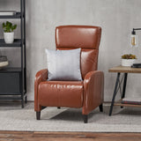 Christopher Knight Home® Luxurious Hazelnut Bonded Leather Recliner with Birch Wood Legs - 26x32x42 Dimensions