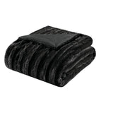 Madison Park Duke Glam/Luxury Long Fur Throw MP50-453 Black