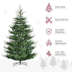 English Elm Homcom 9-Foot Lifelike Pine Christmas Tree With 1939 Branches, Easy Setup, Sturdy Base & Green Decor W2225P229268